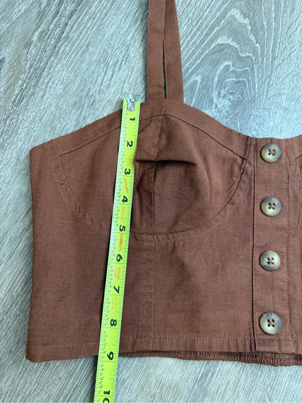 NWT Lucky Brand Brown Cotton/Linen Cropped Tank Top Women's Medium - Picture 4 of 8